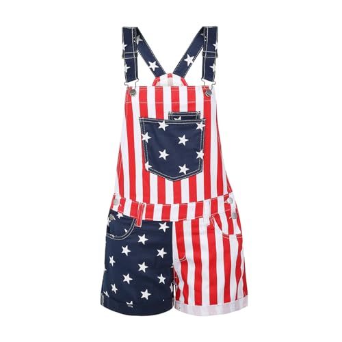 Women's American Flag Overalls 4th of July Stars and Stripes Bib Overalls Cotton Funny Summer Rompers Patriotic Jumpsuit Outfit Casual Adjustable Bibs Navy 16 at Amazon