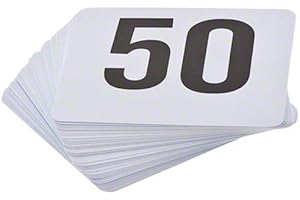ROY TN 1 50 -Royal Industries Number 1-50 Plastic Number Card Set, Plastic, 4'' by 4'', White Base with Black Numbers