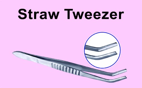 AI Straw Forceps/Tweezers, Stainless Steel 12