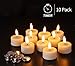 Eywamage Batteries Included Flameless Tealight Candles Set of 10, Flickering Timer Led Tea Votive Candle, Real Wax Ivory D 1.6