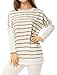 Allegra K Women Dolman Sleeves Paneled Stripes Loose Tunic Top Brown L