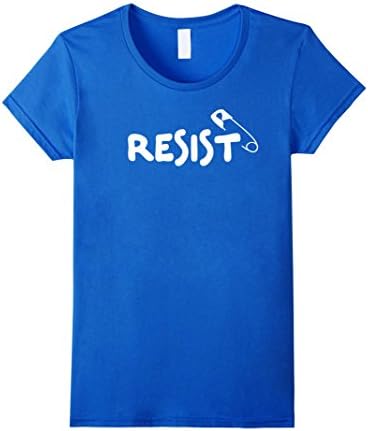 Women's Resist Anti Racism Safety Pin Anti Bigotry Anti Hate T-Shirt Medium Royal Blue