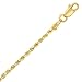 Floreo 10k Yellow Gold 2mm Diamond Cut Hollow Rope Chain Bracelet and Anklet for Men and Women, 9 Inch