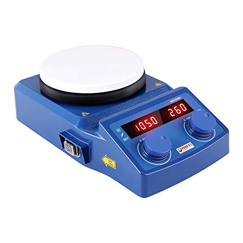 Four E’s Scientific Digital Magnetic Stirrer Heating Hot Plate | 100 – 1500 RPM Stir Speed | 77-536℉ Temp | 600 W Heat Power | 5000ml Max Capacity | Ceramic Plate Size: 5.3” Diameter | 120V US Plug - Thumbnail 3