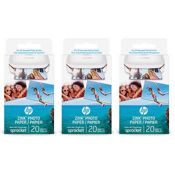 HP Sprocket Photo Printer Paper Bundle (60 Prints)