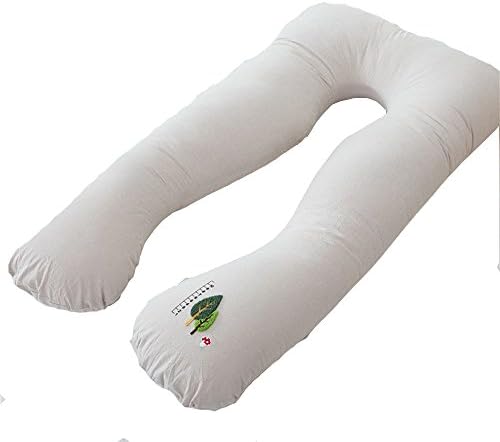 Comfort U Shape Body Support Pregnancy Maternity Pillow with 100% Washed Cotton Zipper Cover, Back and Belly Support, Idea for Side Sleeping (Light Grey)