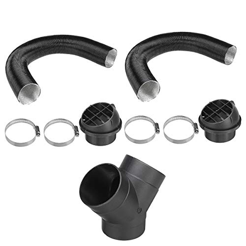 Hvlystory 75mm Heater Pipe Duct + Warm Air Outlet + Y Branch + Hose Clip for Parking Diesel Heater