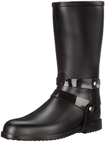 SLOOSH Italy Women's Mid-Height Matte Rain Shoe, Nero, 39 EU/9 M US