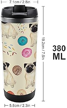 Amazon 魔法瓶 水筒 直飲み水筒 こっぷ ステンレスボトル ドーナツ パグ 犬柄 自動車カップ こーひーかっぷ ワキュームコップ ウォーターボトル スポーツボトル アウトドアボトル おしゃれ 軽い 登山 釣り ランニング 真空断熱 保温保冷 二重構造 男女兼用 子供用 380ml