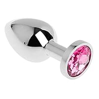 zhiounny 1pc Amal Six-Toys for Men Women Stainless Steel Round Shape Amal Plug for Beginners (Rose Pink)