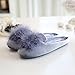 Women's Cozy Velvet Memory Foam House Slippers Non Slip Soles (7-8 M US, Blue)