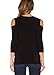 Mippo Womens Fall Winter Cold Shoulder Sweaters Tops  3/4 Sleeve Plain T Shirts Cotton Blouse Tops Loose Fit Cut Out Tunic Tops Sexy Club Party Wear Black M