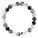 BRCbeads Gemstone Bracelets Natural Black Tourmaline Genuine Gemstones Birthstone Handmade Healing Power Crystal Beads Elastic Stretch 8mm 7.5 Inch with Gift Box Unisex