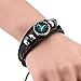 Rosemes Retro 12 Constellation Beaded Hand Woven Leather Bracelet PUNK Chain Cuff Aries