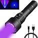 TATTU U2 UV Flashlight Rechargeable 395nm Black Light Torch Blacklight 10W Ultraviolet LED Lamp with Micro USB Charging Cable