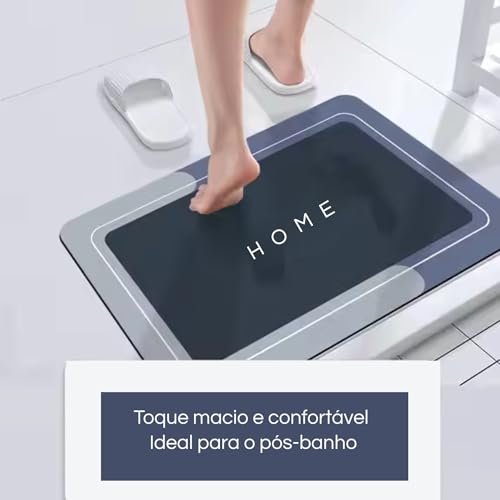 Tapete Antiderrapante Banheiro com 2 Peças Impermeável Rápida Absorção
