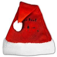 TCCZQ Joyful Sheep Who Shouts - Woo Hoo Unisex Velvet Fabric Santa Hat Party Accessory Christmas Holiday Hat