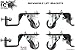 Black Ice SNO-1508-WHLS Black Snowmobile Lift Wheel Set