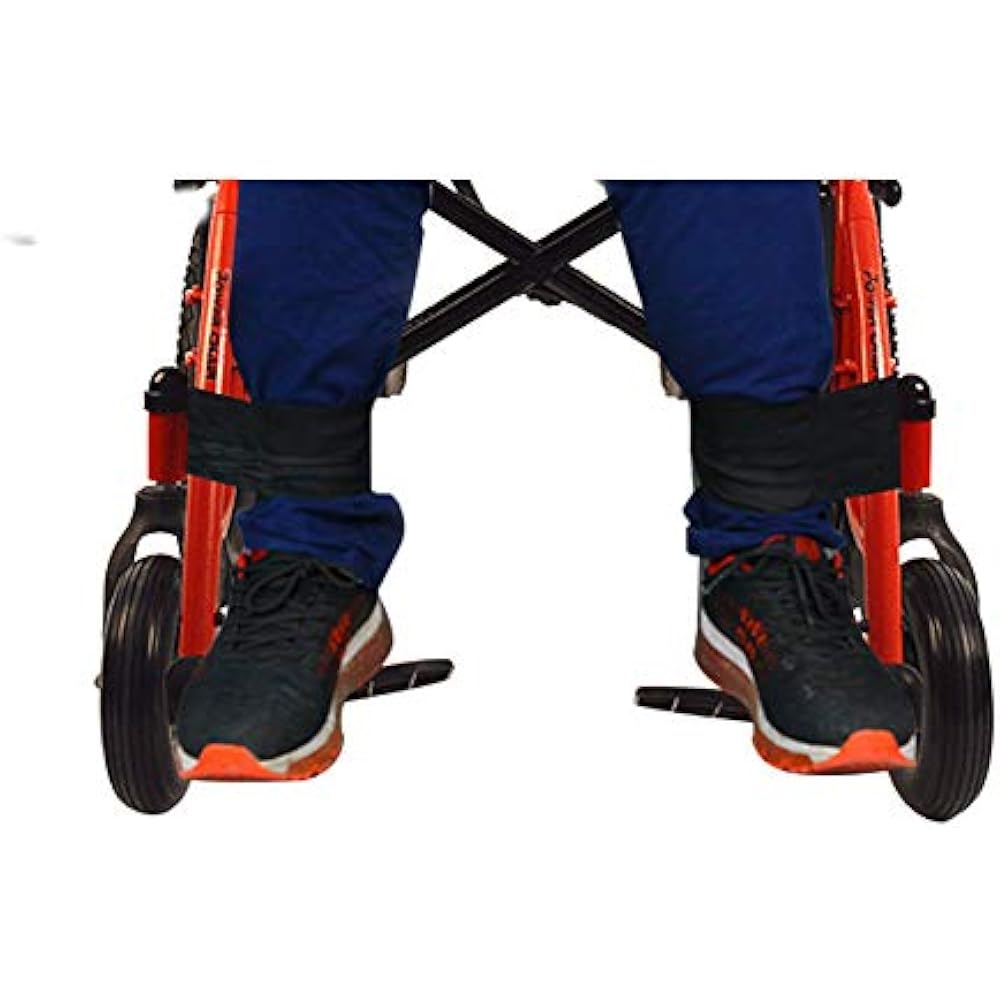 2 PCS Wheelchair Leg Straps, Adjustable Seat Belt Footrest Restraint