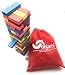 Oojami Wooden Tumbling Timber Toppling Stacking Board Games Building Blocks for Kids - 60 Pieces with Storage Bag Color Match Play Sets for Kids and Families