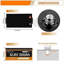 VESTWOODS Smart 12V 200Ah LiFePO4 Lithium