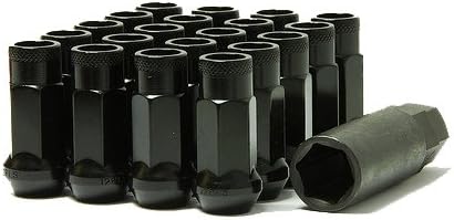 MUTEKI32905B SR Series Black 12mm x 1.25mm SR48 Open End Lug Nut Set, (Set of 20)
