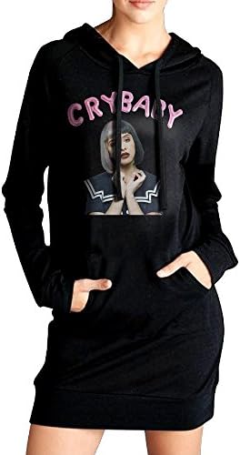 Ananlin Womens I'm The Crybaby Sexy V Neck Long Sleeve Cotton Hooded Hoodie/Sweatshirt Casual Dress