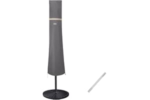 Garden Balsam Patio Umbrella Covers for 10ft to 11ft Patio Umbrellas, Fade Resistant, Waterproof and Durable Market Parasol Ourdoor Umbrella Covers with Zipper and Rod