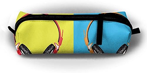 Fashion Pencil Case Zipper Pen Pouch Four Color Headphones Printing Student Small Pen Bag Rectangular Pouch