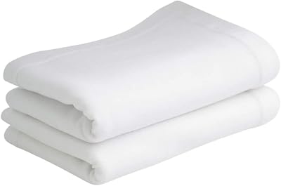 Bloomsbury Mill 75x100cm Organic Cotton Flat Sheets Twin Pack White