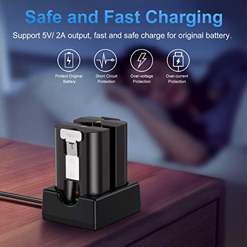 KIMILAR Battery Charger Compatible with Ring Video Doorbell 2, Spotlight Cam, Peephole Cam & Stick Up Cam, Dual Port Rechargeable Charging Station with Fast Charging Adapter (Batteries NOT Included) - Thumbnail 5