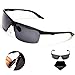 Yougarr Group polarized men's sunglasses for men with Half Metal Frame (Black Lens & Black Frame, 4)