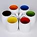 DOWAN 14 Ounce Mug Sets for Coffee/Tea/Cocoa, 6 Piece White Ceramic Mugs with Multi Inner Colors - Microwave, Dishwasher and Refrigerator Safe