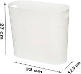 Caxmtu 10L Small Plastic Bathroom Bin with Handles 2 Pack White view 4