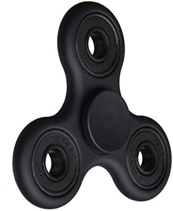 Fidget Spinner Toy Stress Reducer Portable Tri-Spinner Inner Peace Finger Toy Drop Test, Mute Bearing (Black)