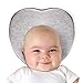 Baby Head Shaping Pillow for Flat Head Prevention, Head Support, Heart Shaped, Made of Ventilated Organic Cotton and Memory Foam, Ergonomic Design