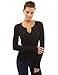 PattyBoutik Women's Notch Neck Cable Sweater