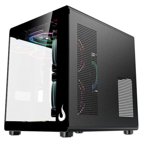 Gabinete Gamer Rise Mode Galaxy Glass X Mini, M-ATX, Lateral e Frontal em Vidro Temperado, Preto - RM-GA-GGXN-FB