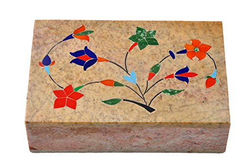 Hashcart Designer Marble Box - Floral Design Box Organiser for Girls (6x4 inch)