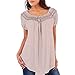 Clearance!!! Pengy Women Boho Loose Lace Chiffon Short Sleeve Blouse Summer T-Shirt Tops (XL, Purple)