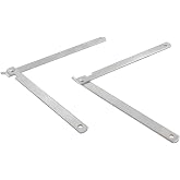 Aracombie 2 Packs Lid Support Hinge Soft Close, Rotatable Folding Lid Stay Hinge Heavy Duty,Stainless Steel Lid Support Bracket for Drop Front Desk Cupboard Cabinet