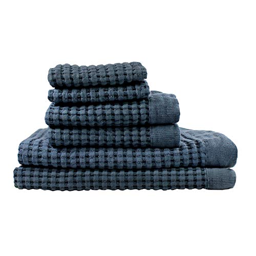 GILDEN TREE Waffle Towel Set Quick Dry Thin 2 Bath Towels 2 Hand Towels 2 Washcloths