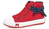Zoe's Girl's High Top Bowknot Canvas Shoes Casual Sneakers Comfort Board Shoes