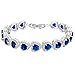 EVER FAITH Sapphire Blue CZ September Birthstone Gorgeous Heart-Shaped Roman Tennis Bracelet Bracelet for Women, Prom