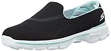 Skechers Performance Women's Go Walk 3 Strike Walking Slip-On Shoe, Black/Aqua, 9 M US