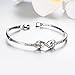 [Eternity Love] Women's 925 Sterling Silver Plated Infinity Bangle Friendship Sister Cuff Bracelets TIVANI Collection Jewelry Gifts