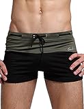 Godsen Men's Swimming Trunks Boxer Brief,black Soft Briefs