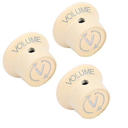 Alomejor 3 Pcs Guitar Volume Control Knobs Metal Tone Volume Buttons for Electric Guitar Replacement Parts