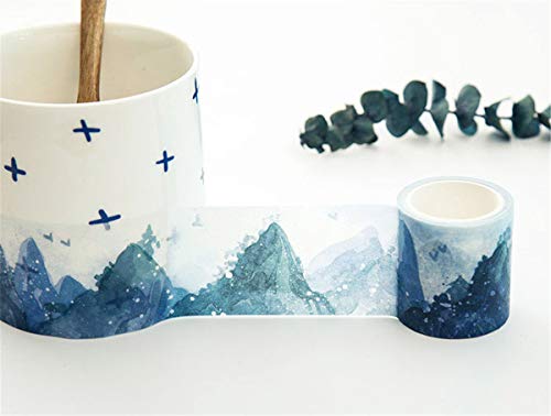 RIANCY Multi Purpose Mountain Washi Tapes Decorative Masking Tape Collection for Walls, Arts and Crafts, DIY, Scrapbook (Mountain,)