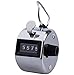 Aonal 4-pack Tally Counter Handheld - 4 Digit Number Lap Counter Manual Mechanical Clicker with Finger Ring Sliver